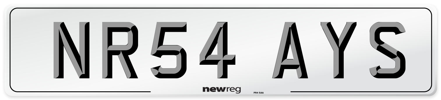 NR54 AYS Number Plate from New Reg